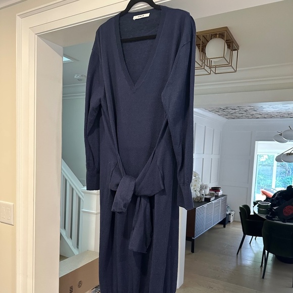 Thakoon Navy Sweater Dress with "Sleeve Tie" Detail at Waist - Size XL - Picture 3 of 14